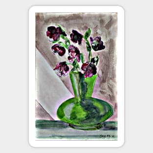 Watercolor of Flowers in Vase Sticker